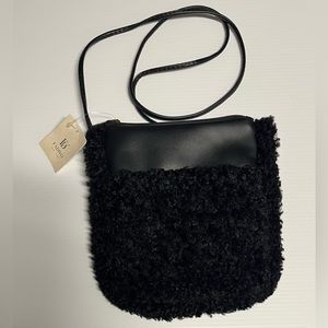 NWT FaDivo New York Sherpa and Faux leather purse